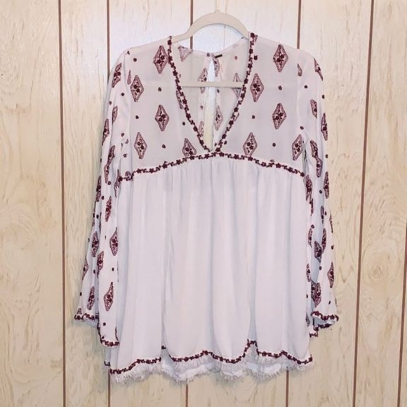 FREE PEOPLE white blouse XS - Picture 3 of 9
